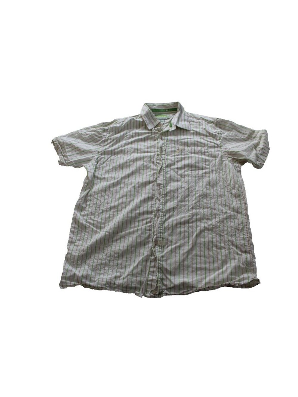 Ecko Unltd Mens XL Striped Button Up Embroidered Graphic Skater Y2K Streetwear